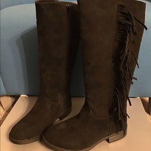 Girls’ Suede Black Boots